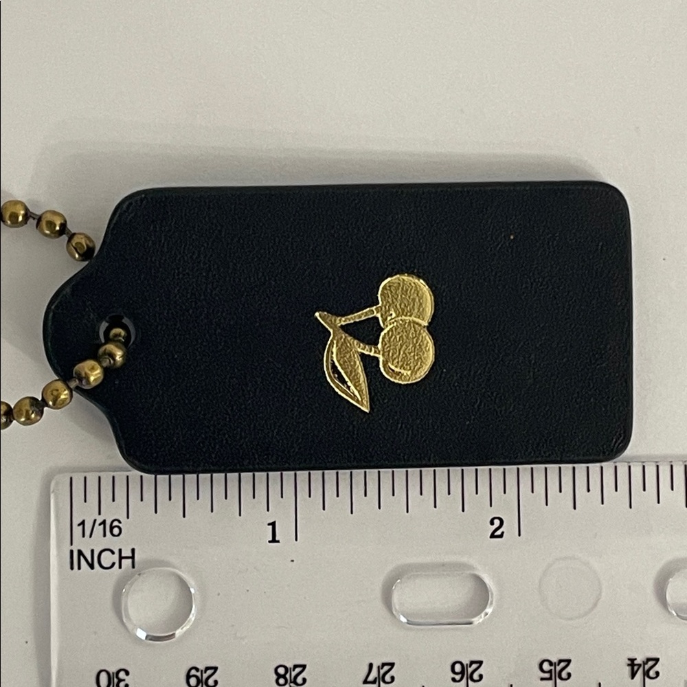 Coach Gold Foil Cherries Leather Hang Tag - Picture 8 of 10